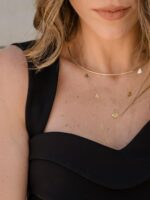 Colar Corações Flats com Gema Natural em Ouro18k - Imagem 8