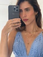 Colar Corações Flats com Gema Natural em Ouro18k - Imagem 5