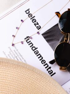 Colar 7 Ametistas Ovais em Ouro 18k da B Gold Joias