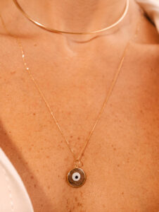 Colar Comprido Olho Grego Murano em Ouro 18k B Gold Joias