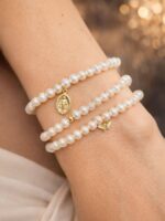 Pulseira pérola com Nossa Senhora em ouro18k - Imagem 7