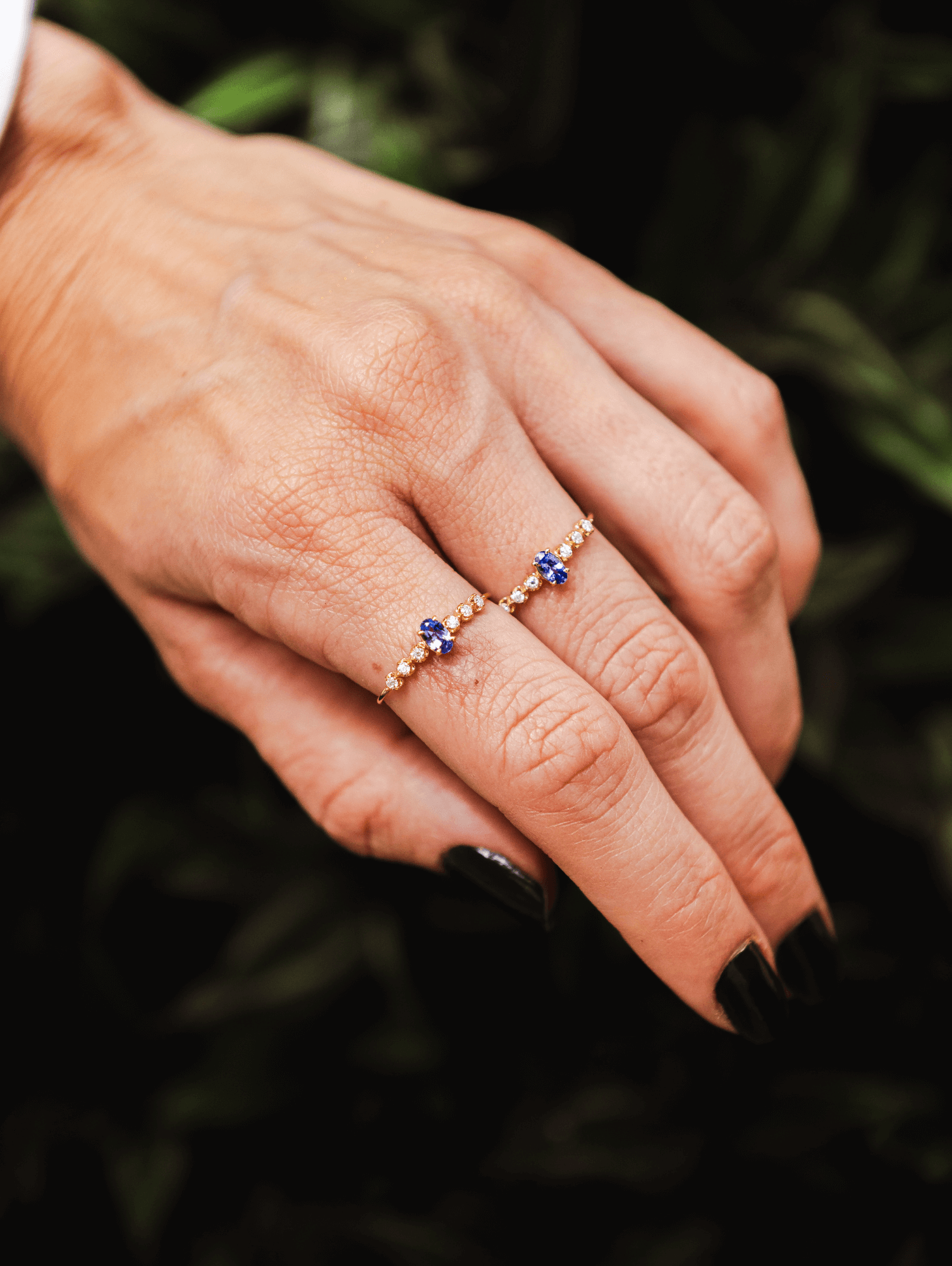 Anel Tanzanita com Moissanites