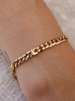 Pulseira Corrente com Inicial em Ouro 18k B Gold Joias