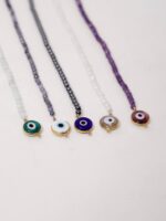Pulseira Lucky Pedrinhas Naturais + Olho Grego Murano - Imagem 6