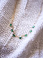 Colar Elos com 7 Esmeraldas em Ouro18k - Imagem 7