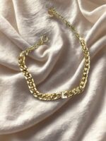 Pulseira Corrente Grumet com Inicial Ouro18k - Imagem 3