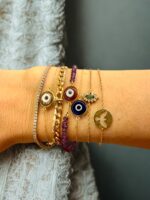 Pulseira Olho Grego Murano Ouro18k - Imagem 5
