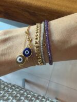 Pulseira Olho Grego Murano Ouro18k - Imagem 3