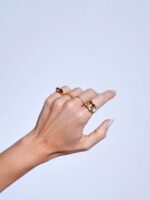 Anel Navete Pedra Natural Ouro18k - Imagem 4