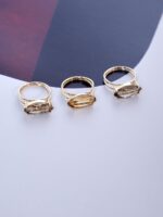 Anel Navete Pedra Natural Ouro18k - Imagem 2