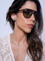 Brinco Esmeralda Retangular Ouro18k - Imagem 5