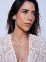 Brinco Esmeralda Retangular Ouro18k - Imagem 3