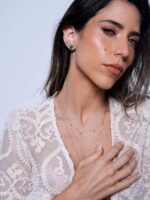 Brinco Esmeralda Retangular Ouro18k - Imagem 2