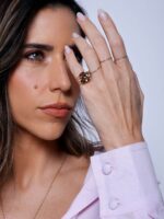 Anel Navete Pedra Natural Ouro18k