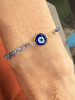 Pulseira Lucky Pedrinhas Naturais + Olho Grego Murano - Imagem 8