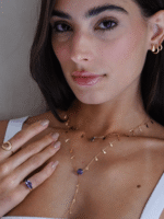 Anel Mindinho Pedra Navete Ouro18k - Imagem 6