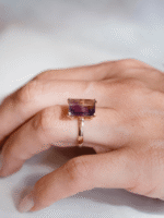 Anel Elegance Pedra Ametista ou Citrino - Imagem 3