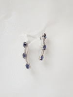 Brinco Earcuff Ouro Branco com Iolitas e Brilhantes em Ouro 18k | B Gold Joias - Imagem 3