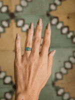 Anel Ouro Branco com Esmeralda e Tanzanitas em Ouro 18k | B Gold Joias - Imagem 6