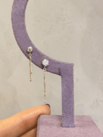 Brinco Ponto de Luz Moissanite com Franjas em Ouro 18k - Imagem 3