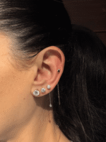 Brinco ponto de luz com moissanite em ouro 18k nos tamanhos P, M e G