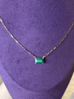Colar Veneziana Alongada com Esmeralda em Ouro 18k - Imagem 2