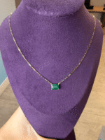 Colar Veneziana Alongada com Esmeralda em Ouro 18k - Imagem 4